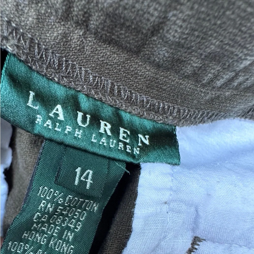 Lauren Ralph Lauren Olive Cargo Capri Pants Size 14 Utility Safari Cropped